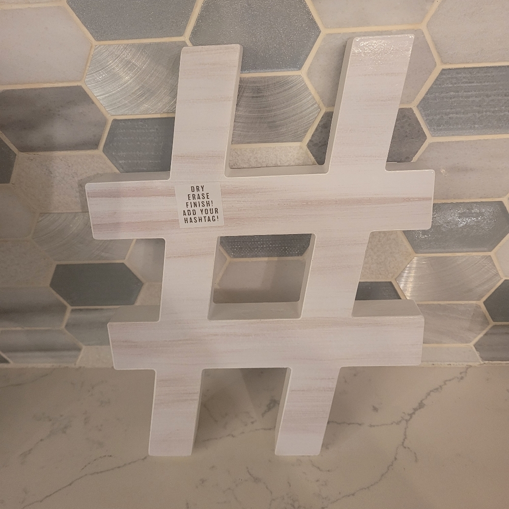 4 hashtag dry erase signs